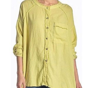 We The Free Keep It Simple Linen Rayon Blend Women’s Top Sz M